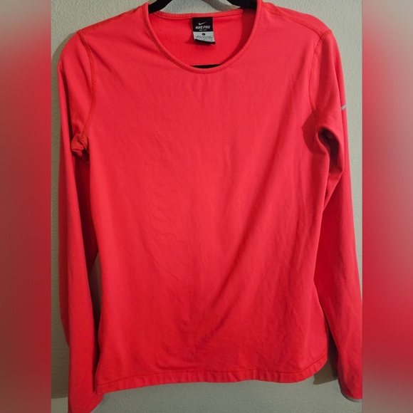 Nike Pro Dri-Fit Tee Large Vibrant Pink Long Sleeve - Picture 6 of 8